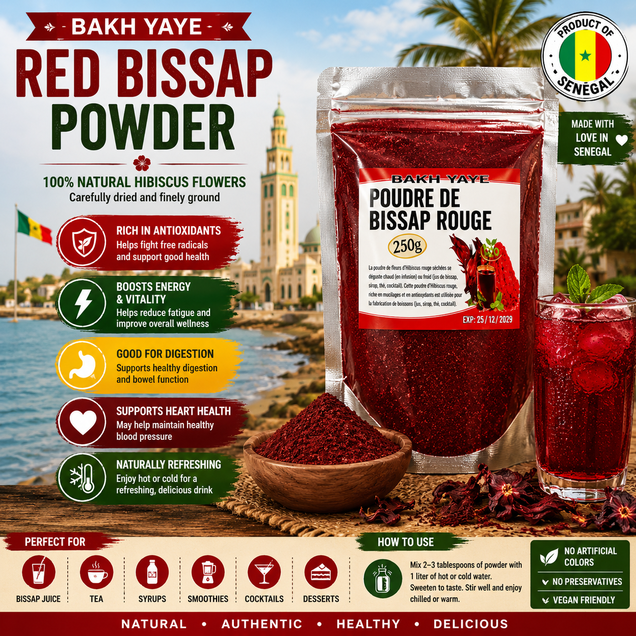 Red Bissap Powder 250g