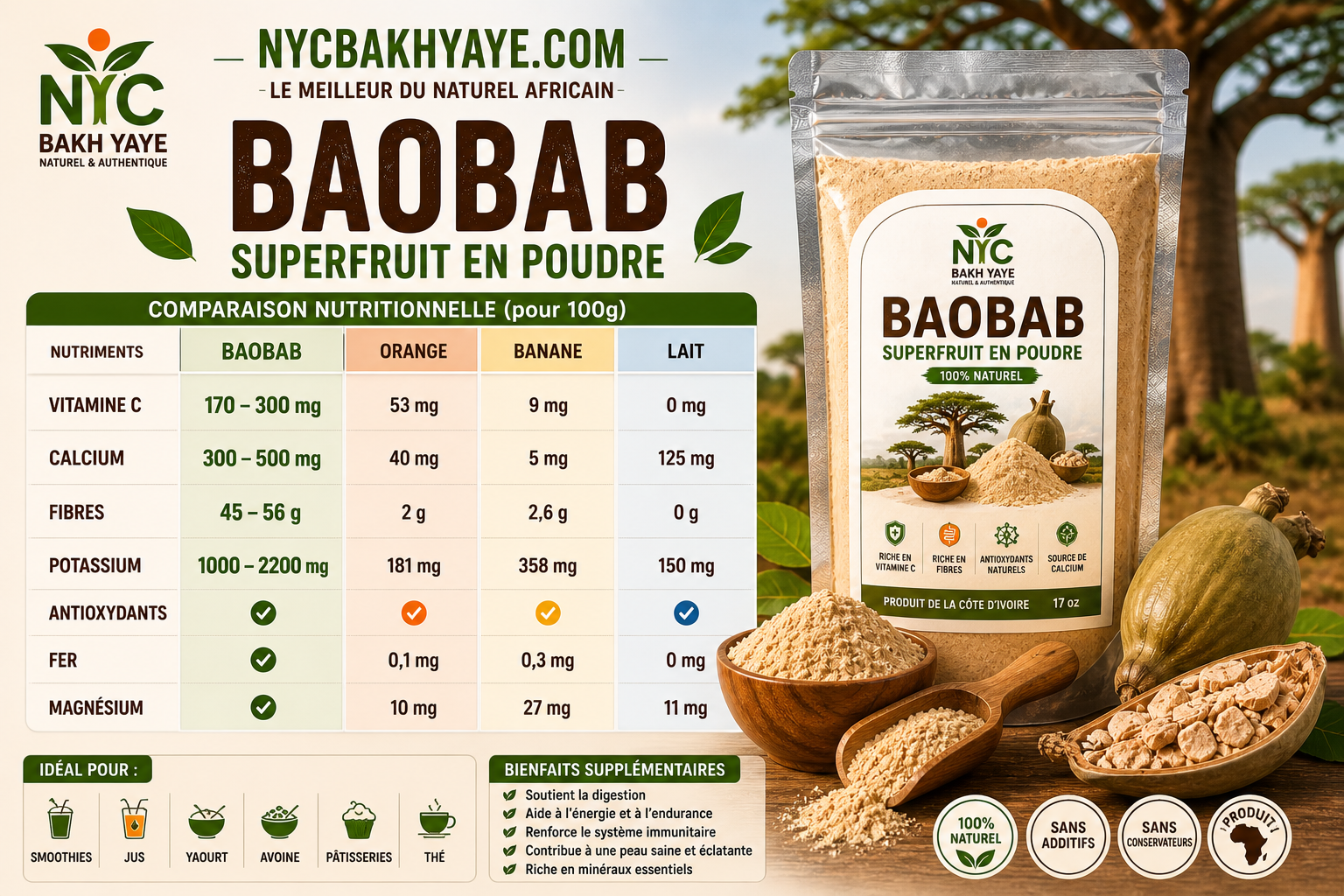 3x17 oz BAOBAB SUPERFRUIT – African Natural Energy and Wellness