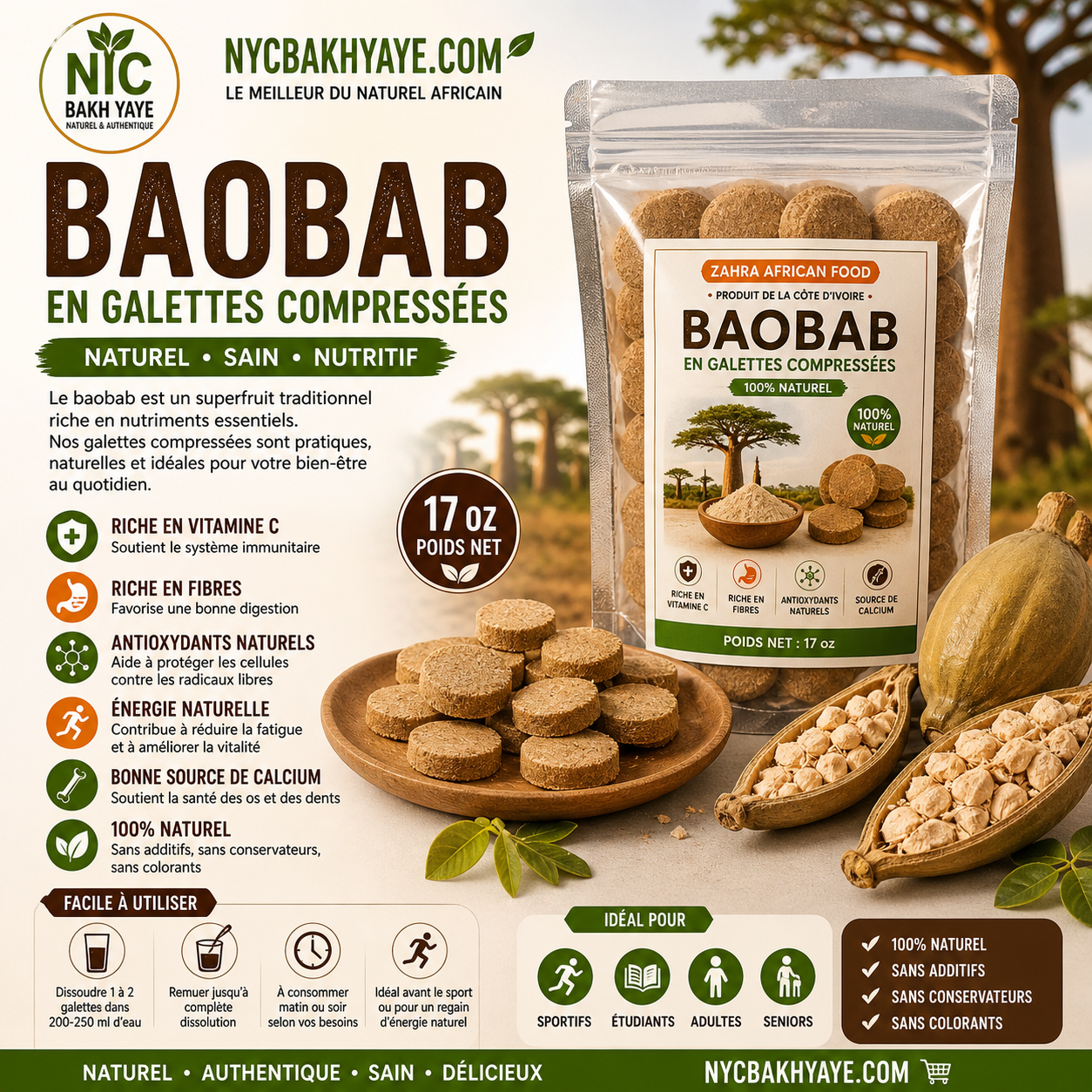 3x17 oz BAOBAB SUPERFRUIT – African Natural Energy and Wellness