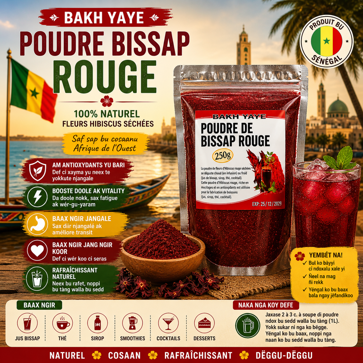 Red Bissap Powder 250g